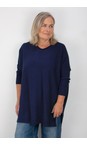 Amazing Woman French Navy Cassi X French Navy Round Neck Front Seam Knit  