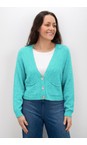 Amazing Woman Summer Turquoise Pookie Cropped Summer Turquoise Supersoft Knit Cardigan  