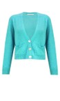 Amazing Woman Summer Turquoise Pookie Cropped Summer Turquoise Supersoft Knit Cardigan  