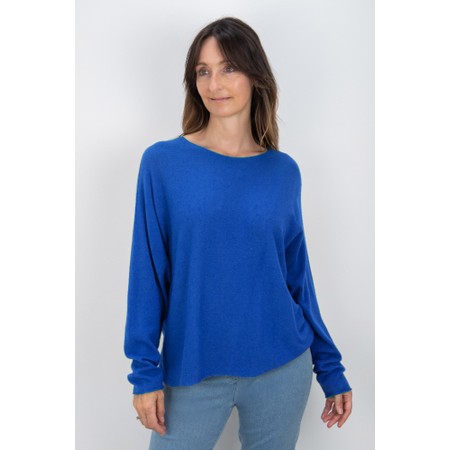 Amazing Woman Mya Blusa Blue Round Neck Lightweight Supersoft Knit - Blue