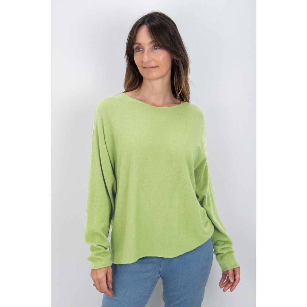 Amazing Woman Mya Summer Lime Round Neck Lightweight Supersoft Knit Summer Lime