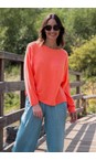 Amazing Woman Summer Orange Mya Summer Orange Round Neck Knit  