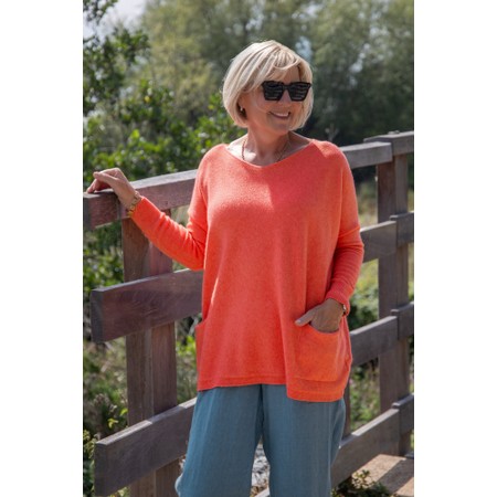 Amazing Woman Caryf X Summer Orange Round Neck Oversized Jumper - Orange