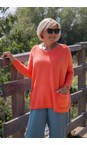 Amazing Woman Summer Orange Caryf X Summer Orange Round Neck Oversized Jumper  
