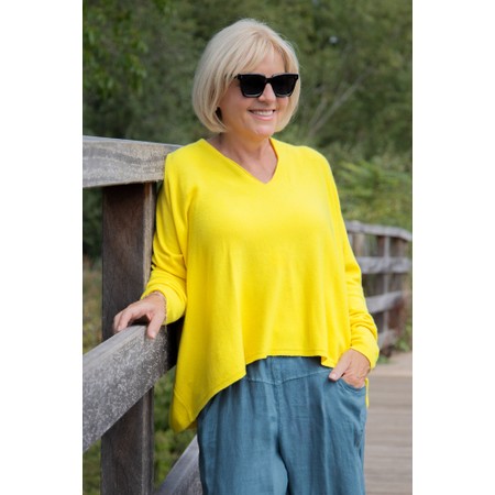 Amazing Woman Mika Boxy Ochre Fine Knit Jumper - Yellow
