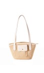 Gemini Label Accessories Buttercream Barbados Buttercream Woven Small Contrast Tote Bag  