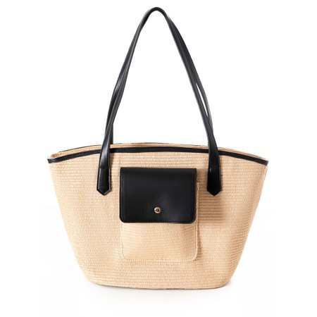 Gemini Label Accessories Cannes Ebony Woven Contrast Tote Bag - Brown