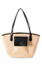 Gemini Label Accessories Ebony Cannes Ebony Woven Contrast Tote Bag  