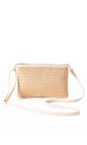 Gemini Label Accessories Buttercream Sorrento Buttercream Woven Crossbody Handbag  