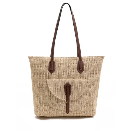 Gemini Label Accessories Antigua Linen Woven Tote Bag - Beige