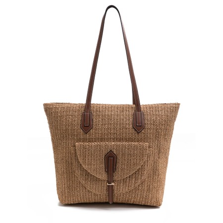 Gemini Label Accessories Antigua Natural Woven Tote Bag - Beige
