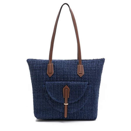Gemini Label Accessories Antigua Navy Woven Tote Bag - Blue