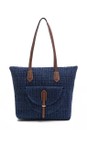 Gemini Label Accessories Navy Antigua Navy Woven Tote Bag  