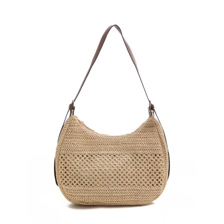Gemini Label Accessories Marbella Linen Woven Handbag - Beige