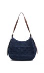 Gemini Label Accessories Navy Marbella Navy Woven Handbag  