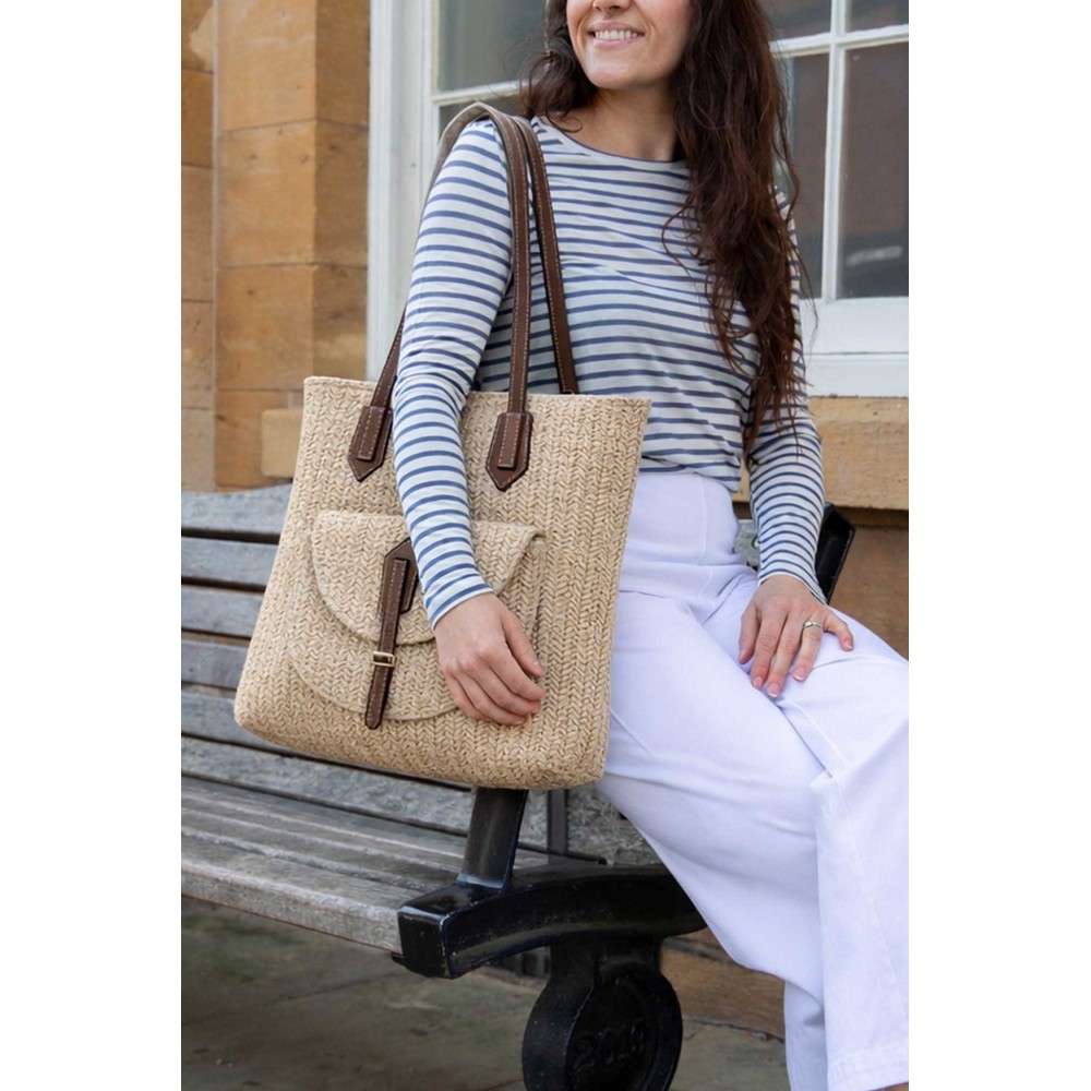 Gemini Label Accessories Antigua Linen Woven Tote Bag Linen
