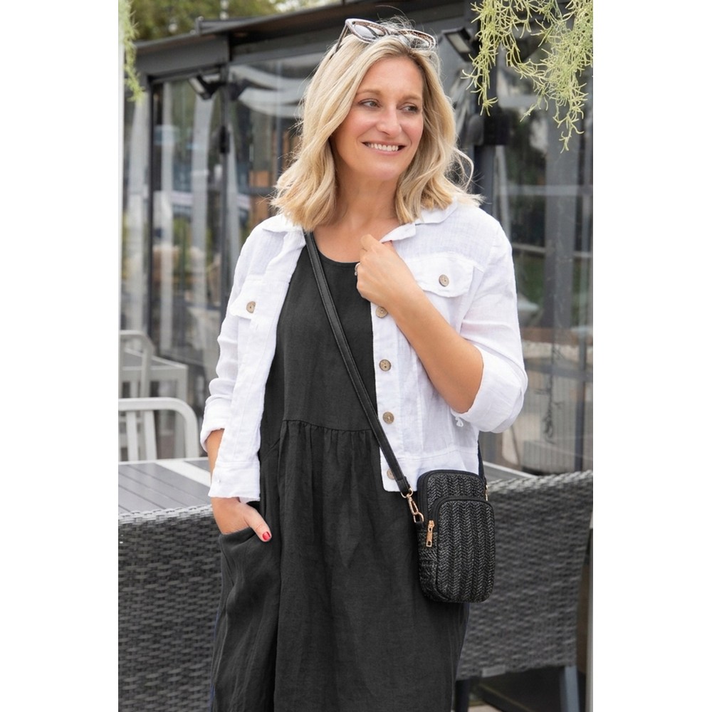 Gemini Label Accessories Acapulco Ebony Woven Crossbody Bag Ebony