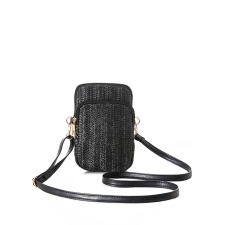 Gemini Label Accessories Acapulco Ebony Woven Crossbody Bag - Brown