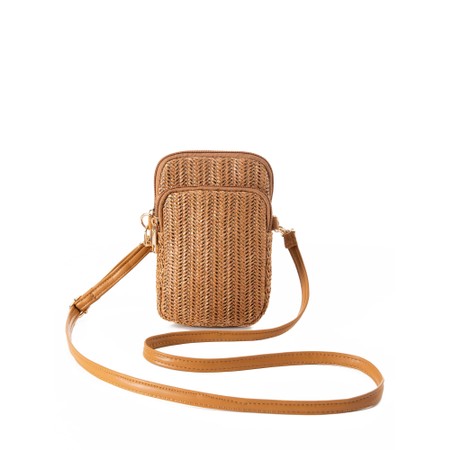 Gemini Label Accessories Acapulco Natural Woven Crossbody Bag - Beige