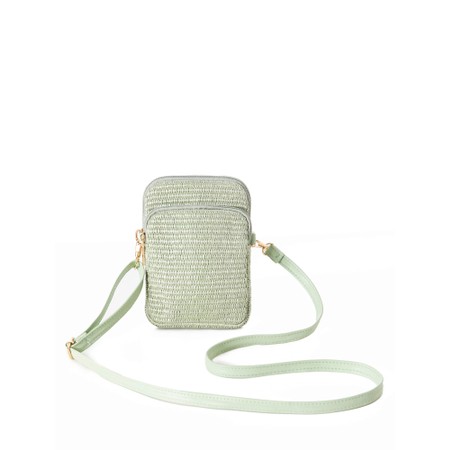 Gemini Label Accessories Acapulco Pistachio Woven Crossbody Bag - Green