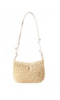Gemini Label Accessories Linen Palma Linen Woven Straw Handbag  