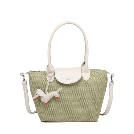 Gemini Label Bags Kika Large Raffia Tote - Green