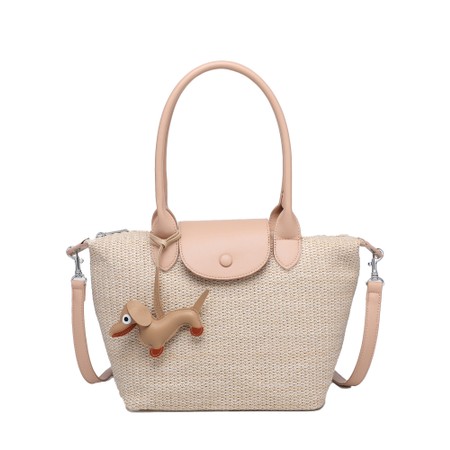 Gemini Label Bags Kika Large Raffia Tote - Beige