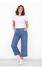 Robell Light Denim 62 Debby 09 Light Denim Crop Wide Leg Pull On Jean  