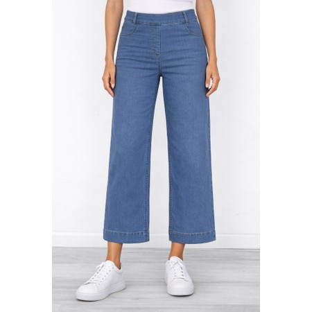 Robell Debby 09 Light Denim Crop Wide Leg Jean - Blue