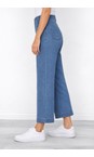 Robell Light Denim 62 Debby 09 Light Denim Crop Wide Leg Pull On Jean  