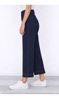 Robell Navy 69 Debby 09 Navy Crop Wide Leg Pull On Jean  