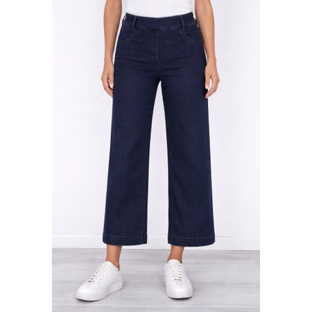 Robell Debby 09 Navy Crop Wide Leg Jean - Blue