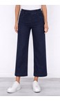 Robell Navy 69 Debby 09 Navy Crop Wide Leg Pull On Jean  