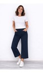 Robell Navy 69 Debby 09 Navy Crop Wide Leg Pull On Jean  