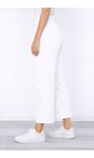 Robell White 10 Debby 09 White Crop Wide Leg Pull On Jean  