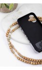Eliza Gracious Beige Beige Beaded Phone Lanyard  