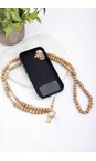 Eliza Gracious Beige Beige Beaded Phone Lanyard  