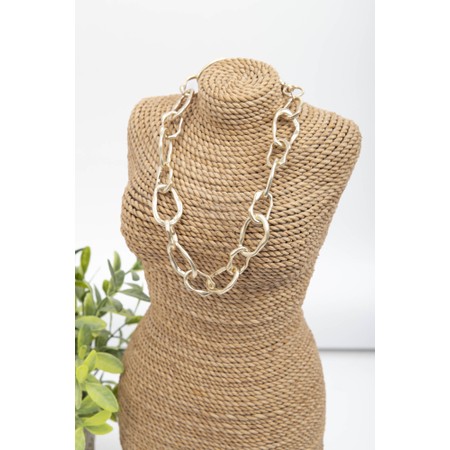 Eliza Gracious Burnished Gold Short Chain Link Necklace - Gold