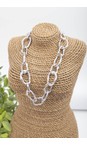 Eliza Gracious Silver Burnished Silver Short Chain Link Necklace  