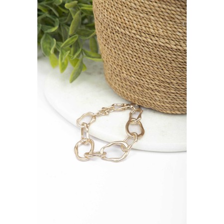 Eliza Gracious Burnished Gold Chain Link Bracelet - Gold