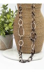 Eliza Gracious Brown Resin & Metal Link Necklace  