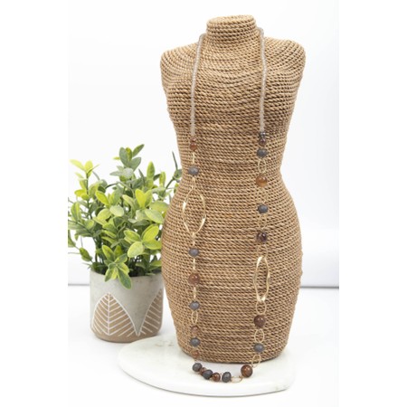 Eliza Gracious Brown Beaded Necklace - Brown