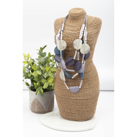 Eliza Gracious Silver Short Multi Strand Necklace - Metallic