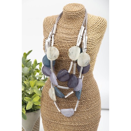 Eliza Gracious Silver Short Multi Strand Necklace - Metallic