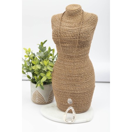 Eliza Gracious Open Beige Pendant Necklace - Beige