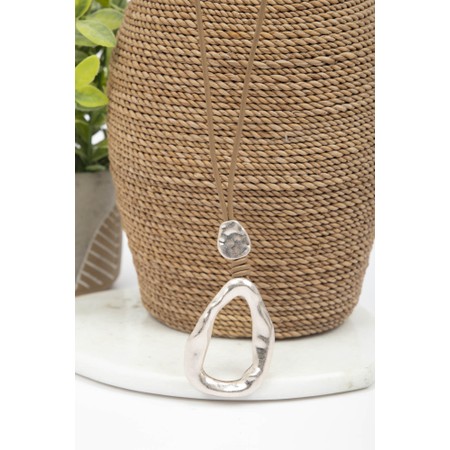 Eliza Gracious Open Beige Pendant Necklace - Beige