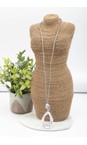 Eliza Gracious Grey Open Pendant Grey Necklace  