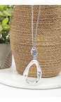 Eliza Gracious Grey Open Pendant Grey Necklace  
