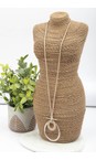 Eliza Gracious Cream Circular Pendant Cream Necklace  