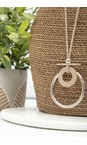 Eliza Gracious Cream Circular Pendant Cream Necklace  
